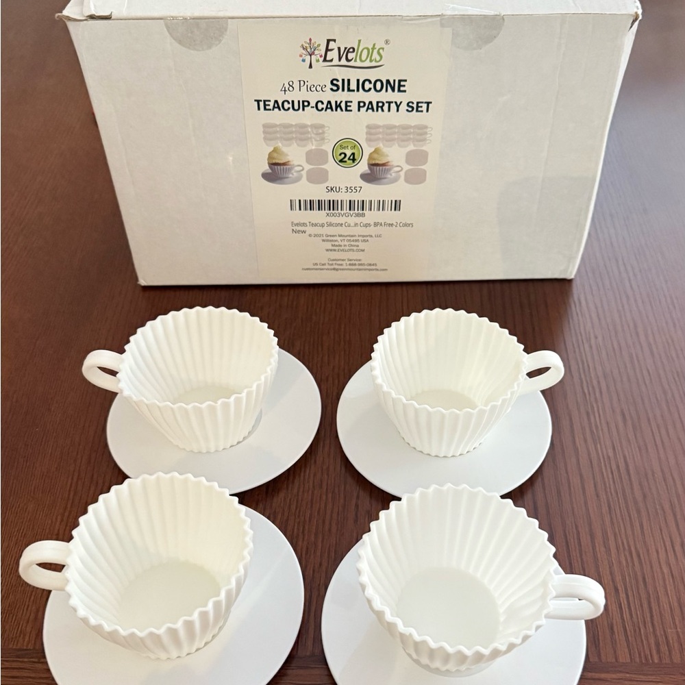 White Silicone Teacup-Cake Set